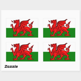 Flag of Wales Rectangular Sticker | Zazzle