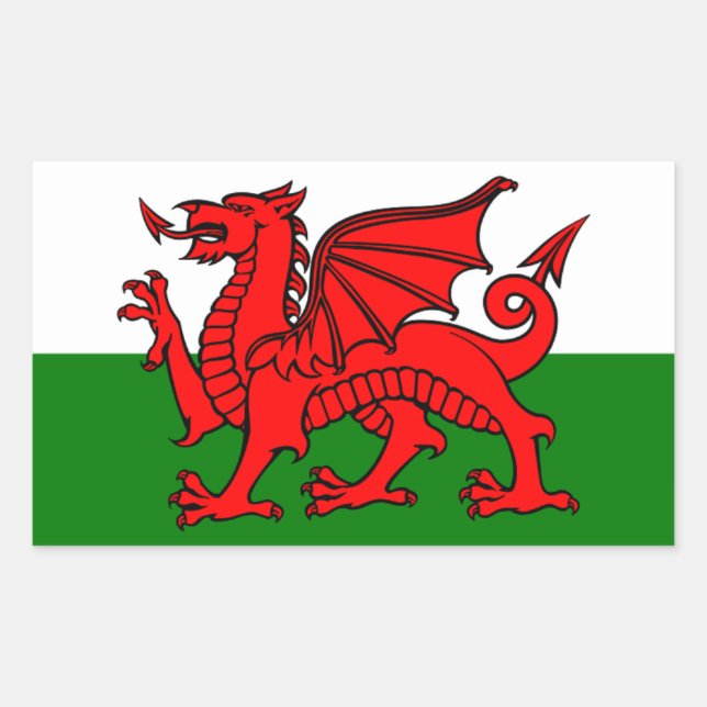 Flag of Wales Rectangular Sticker (Front)