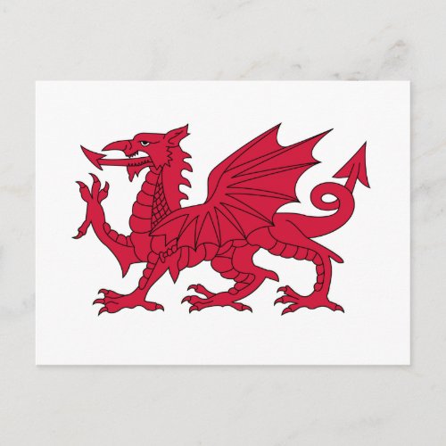 Flag of Wales _ The Red Dragon _ Baner Cymru Postcard