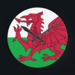 Flag of Wales Wall Clock<br><div class="desc">Flag of Wales Wall Clock</div>
