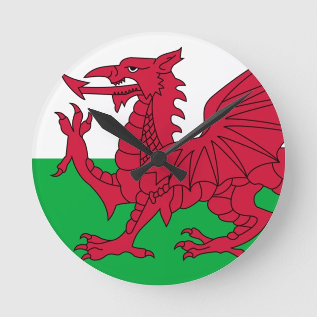 Flag of Wales Wall Clock (Front)