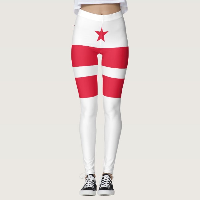 Flag of Washington D.C. (District of Columbia) Leggings (Front)