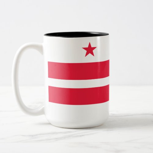 Flag of Washington DC District of Columbia Two_Tone Coffee Mug