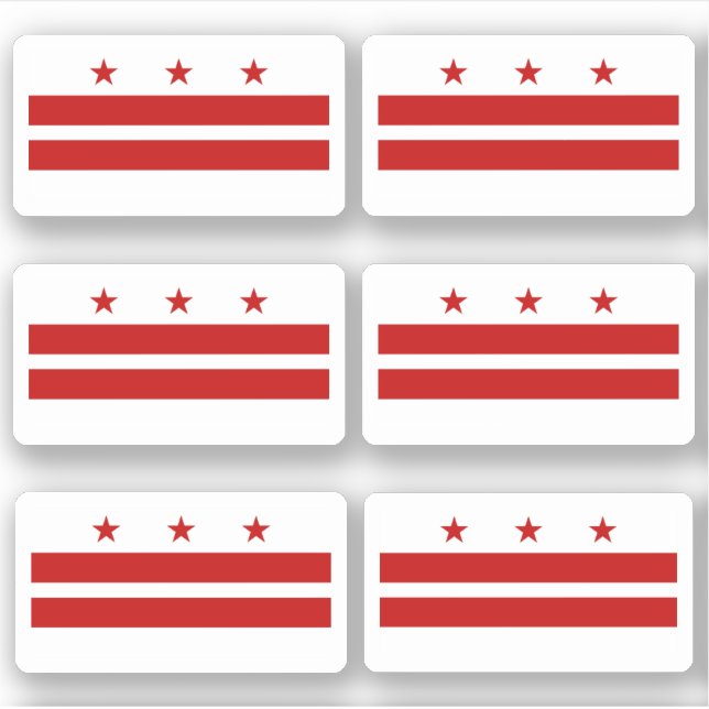 Flag of Washington DC, American state flag Sticker (Front)
