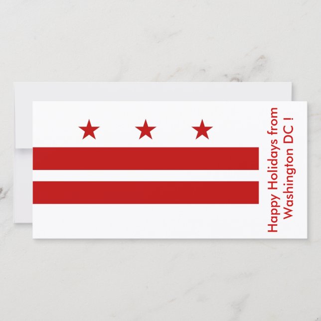 Flag of Washington DC, Happy Holidays from U.S.A. Holiday Card (Front)
