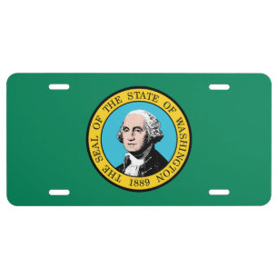 Flag of Washington State - USA License Plate