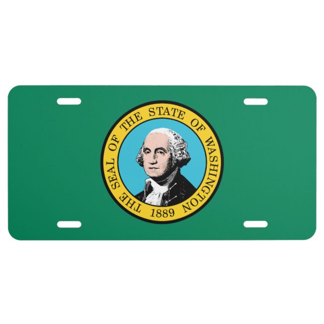 Flag of Washington State - USA License Plate (Front)