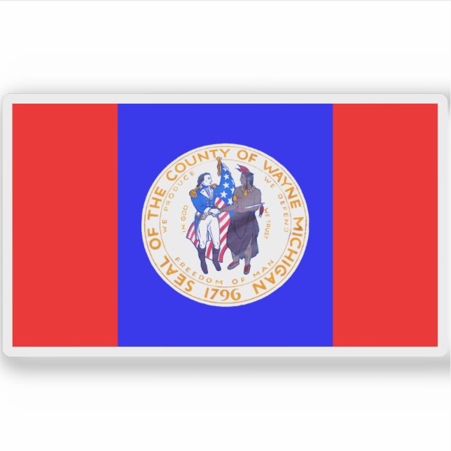 Flag of Wayne County, Michigan Sticker (Front)