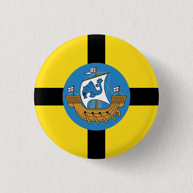 Flag of Wellington City, New Zealand Button (Front)