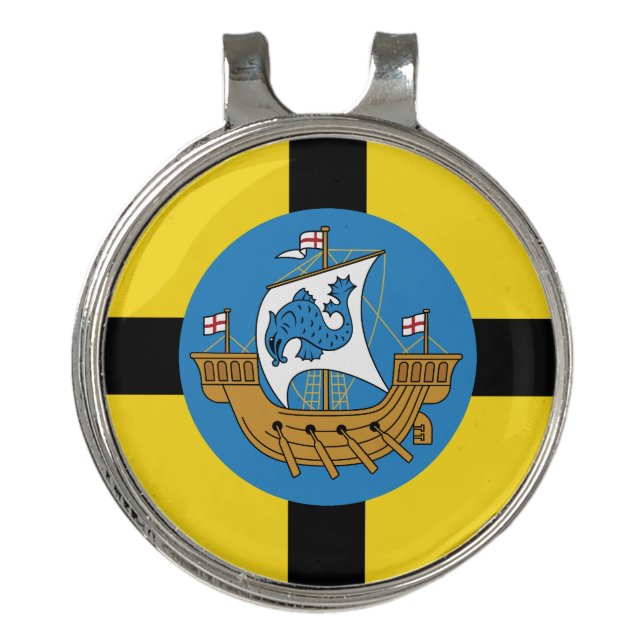 Flag of Wellington City, New Zealand Golf Hat Clip (Front)