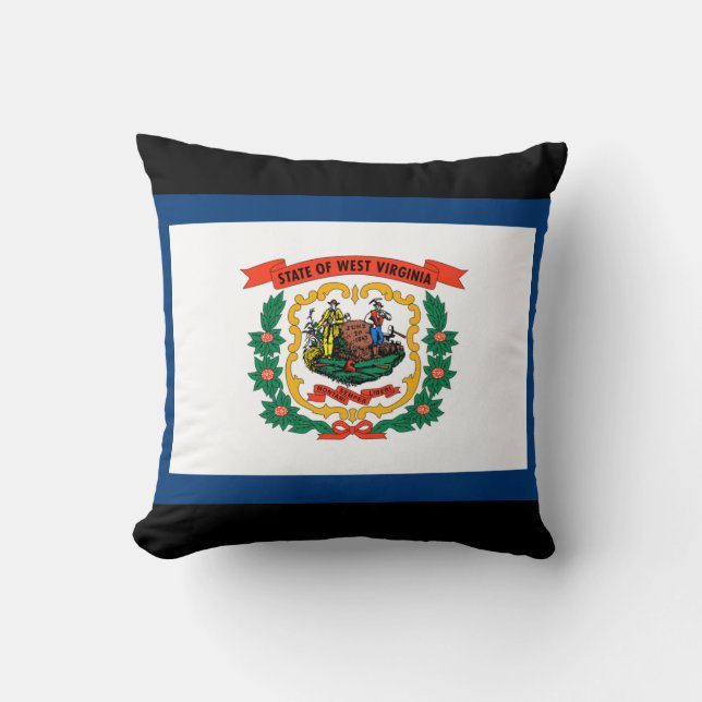 Flag of West Virginia Throw Pillow (Front)