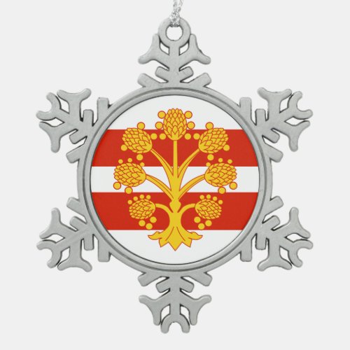 Flag of Westmorland  Snowflake Pewter Christmas Ornament