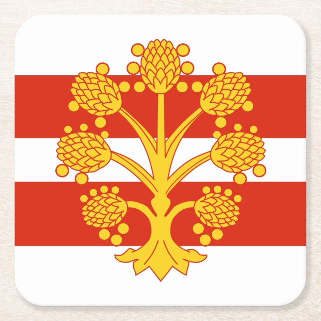 Flag of Westmorland Square Paper Coaster (Front)