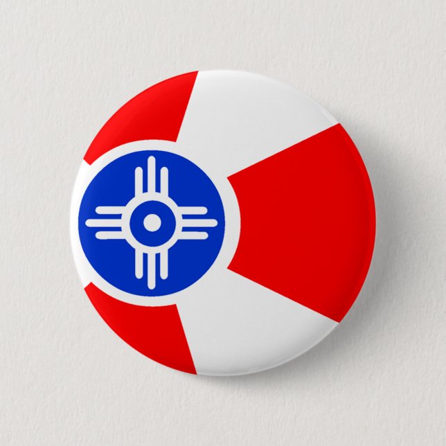 Flag of Wichita Kansas Button (Front)