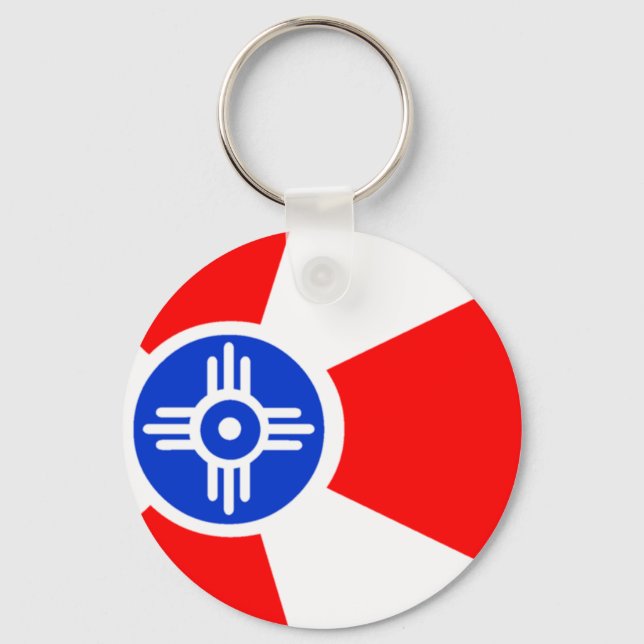 Flag of Wichita Kansas Keychain (Front)