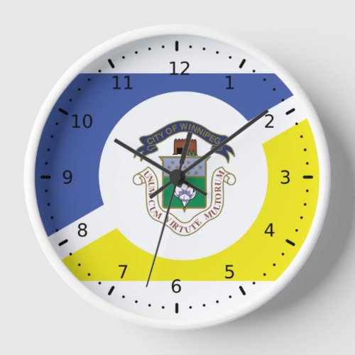 Flag of Winnipeg Manitoba Acrylic Wall Clock