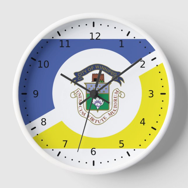 Flag of Winnipeg, Manitoba Acrylic Wall Clock (Front)
