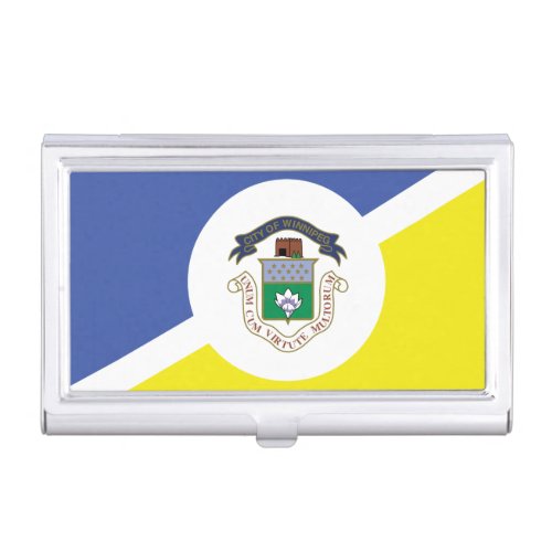 Flag of Winnipeg Manitoba Business Card Case