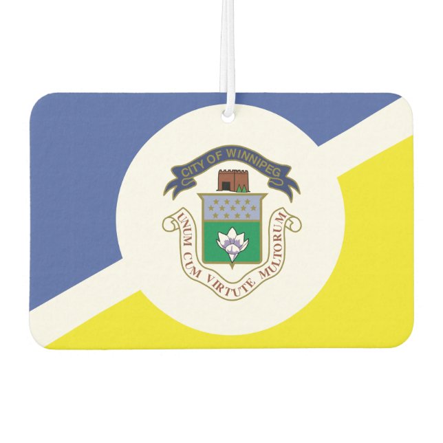 Flag of Winnipeg, Manitoba Button Air Freshener (Front)
