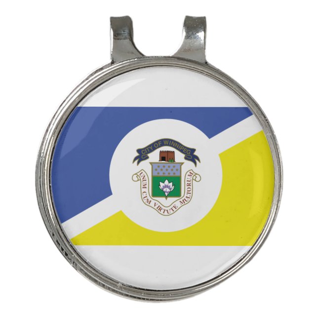Flag of Winnipeg, Manitoba Golf Hat Clip (Front)