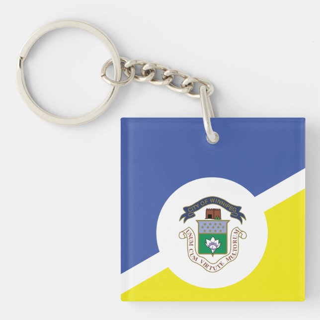 Flag of Winnipeg, Manitoba Keychain (Front)