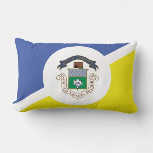 Flag of Winnipeg Manitoba Lumbar Pillow