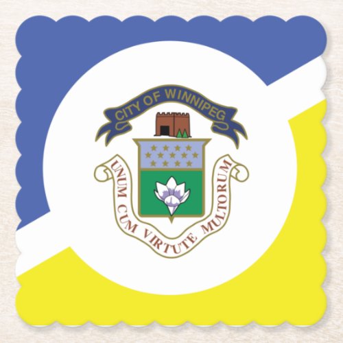 Flag of Winnipeg Manitoba Paper Coaster