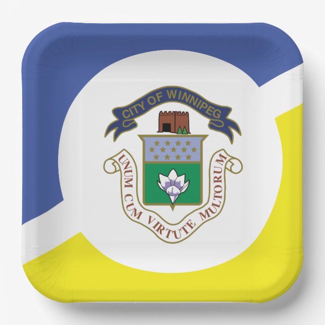Flag of Winnipeg, Manitoba  Paper Plates (Front)
