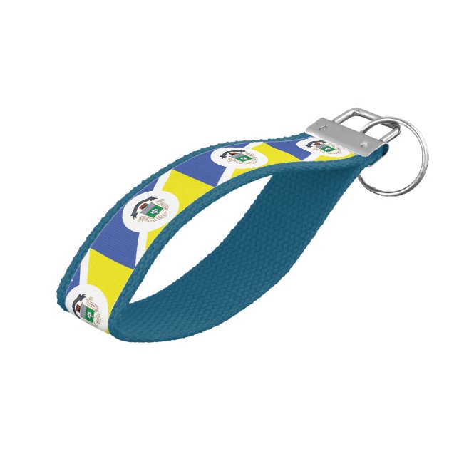 Flag of Winnipeg, Manitoba Wrist Keychain (Angled Up)