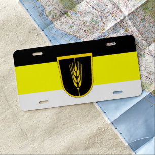 Flag of Wolgadeutsche (black/yellow/white version) License Plate