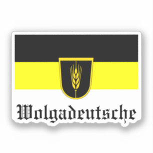 Flag of Wolgadeutsche (black/yellow/white version) Sticker