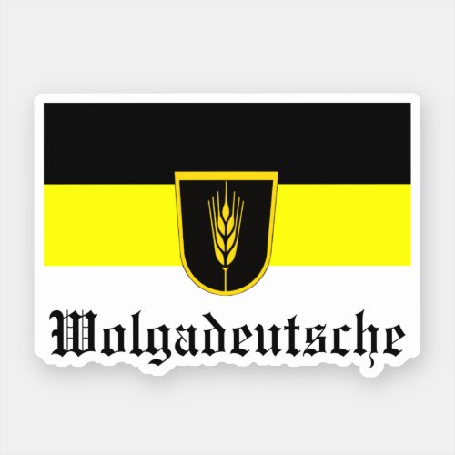 Flag of Wolgadeutsche blackyellowwhite version Sticker