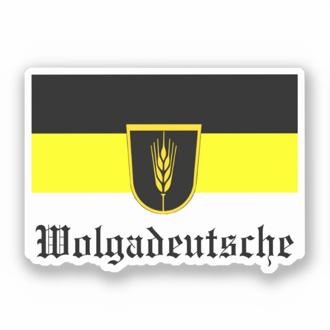 Flag of Wolgadeutsche (black/yellow/white version) Sticker (Front)