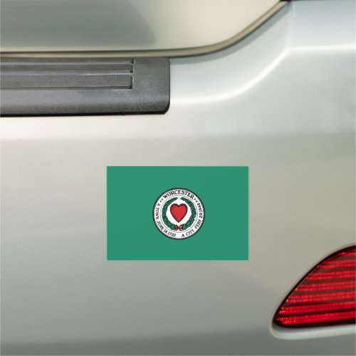 Flag of Worcester Massachusetts Car Magnet