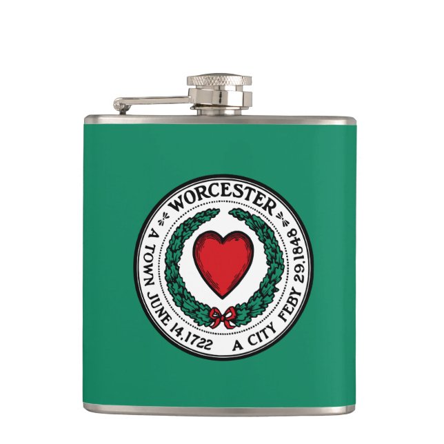 Flag of Worcester, Massachusetts Flask (Front)