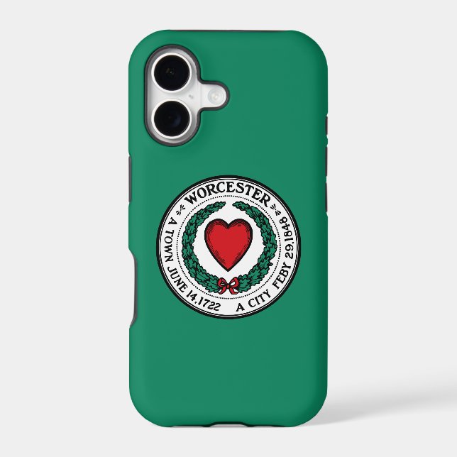 Flag of Worcester, Massachusetts Iphone Case (Back)