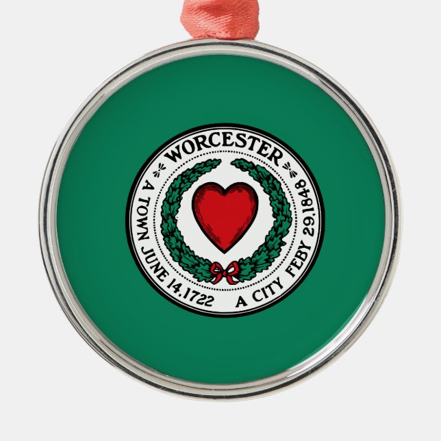 Flag of Worcester, Massachusetts  Metal Ornament (Front)