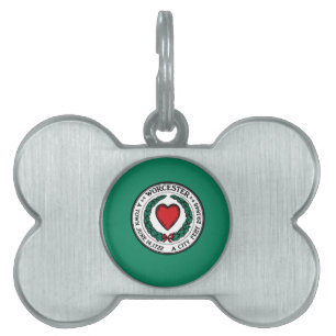 Flag of Worcester, Massachusetts Pet ID Tag