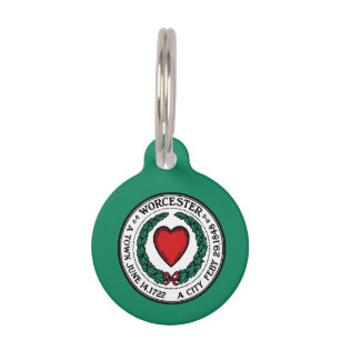 Flag of Worcester, Massachusetts Pet ID Tag