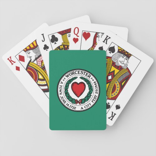 Flag of Worcester Massachusetts  Poker Cards