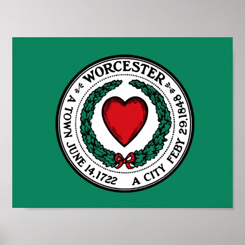 Flag of Worcester Massachusetts Poster