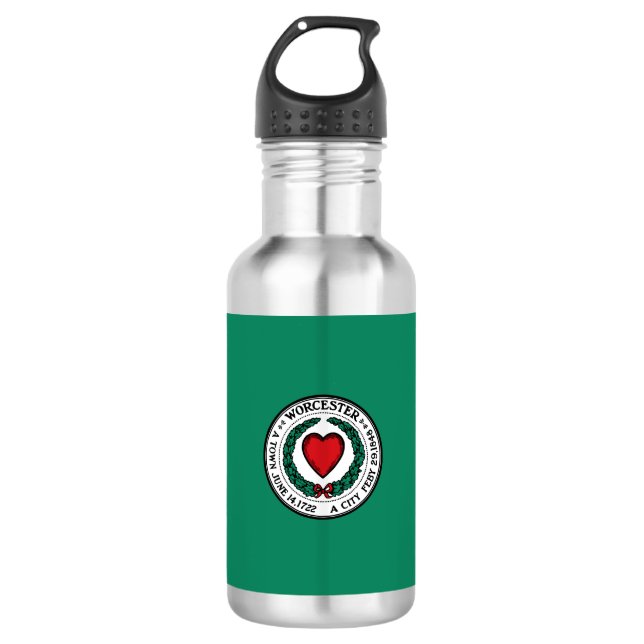 Flag of Worcester, Massachusetts Stainless Steel W Water Bottle (Front)