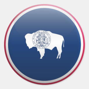 Flag of Wyoming Classic Round Sticker