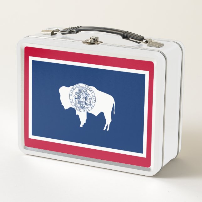 Flag of Wyoming Metal Lunch Box (Front)