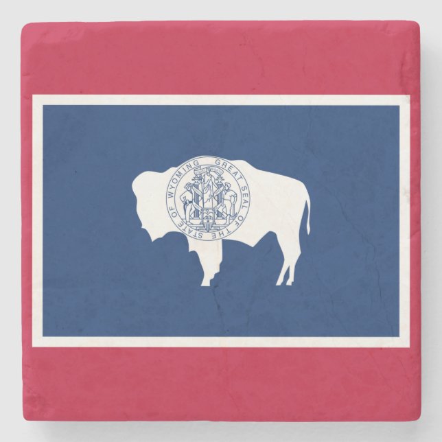 Flag of Wyoming Stone Coaster (Front)