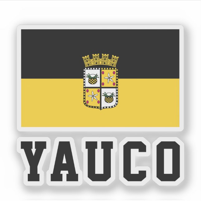 Flag of Yauco, Puerto Rico Sticker (Front)