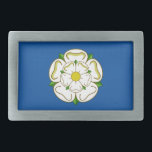 Flag of Yorkshire Belt Buckle<br><div class="desc">Belt Buckle with design with a flag of historic county of Yorkshire,  in England,  Great Britain; flag with a white rose on a blue field</div>
