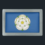 Flag of Yorkshire Belt Buckle<br><div class="desc">Belt Buckle with design with a flag of historic county of Yorkshire,  in England,  Great Britain; flag with a white rose on a blue field</div>