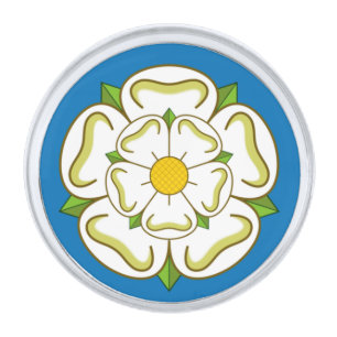 Flag of Yorkshire (UK) Silver Finish Lapel Pin