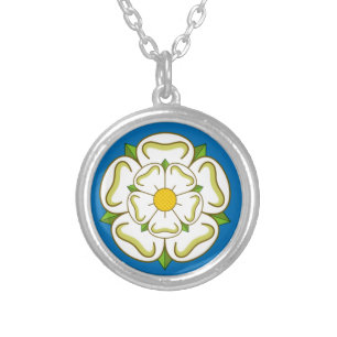 Flag of Yorkshire (UK) Silver Plated Necklace